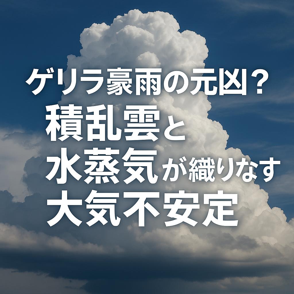 ゲリラ豪雨の元凶？積乱雲と水蒸気が織りなす大気不安定